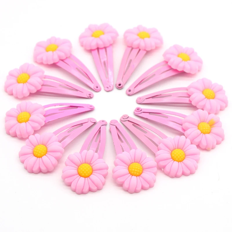 

12pcs/set Soft PVC Flower Hairpins Cartoon Hello Kitty Hair Clips For Girls NEW Kids Hair Accessories Headwear