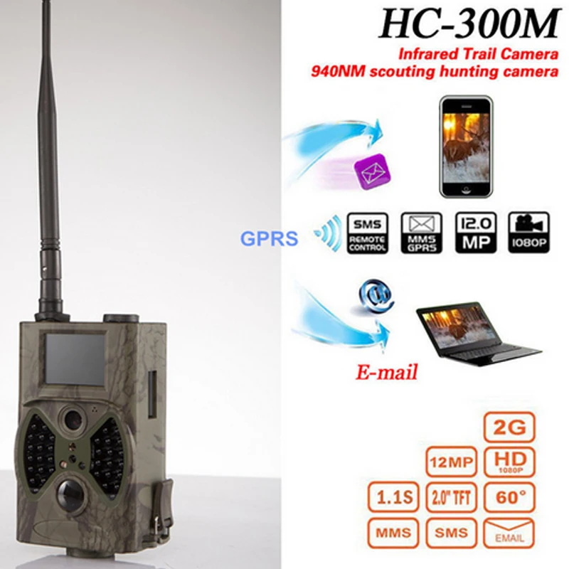 

HC300M Full HD 12MP 1080P Video Night Vision Huting Camera MMS GPRS Scouting Infrared Game Hunter Trail Camera
