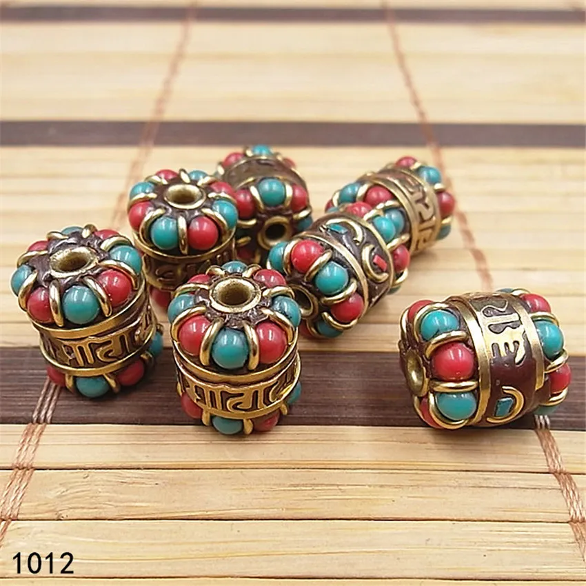 

13x15mm 3mm Hole Nepal Diy Copper Losse Beads Jewelry Making Charm Accessories Opaque Strand Handmade Lots
