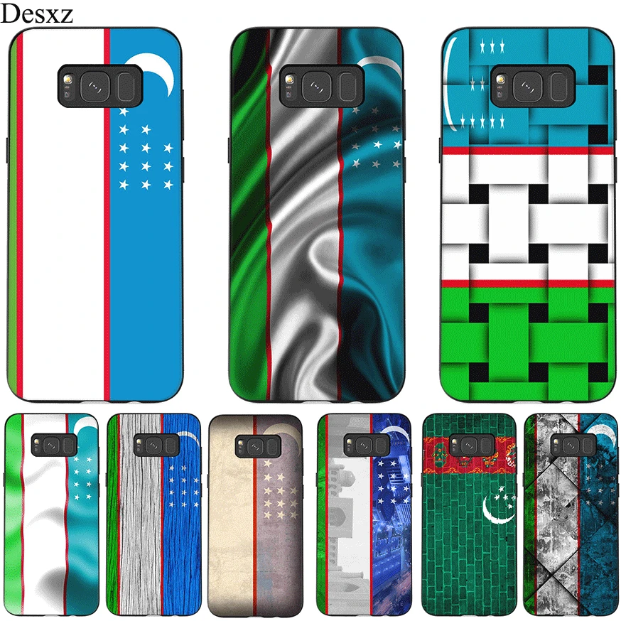 

Silicone Cell Phone Case For Samsung Galaxy A3 A5 A6 A7 A8 A9 A10 A30 A40 A50 A70 J6 Plus Cover Uzbekistan Flag Banner