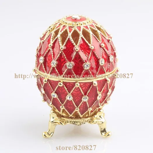 Ювелирные изделия с кристаллами Faberge Egg кольцо безделушка Подарочная коробка для