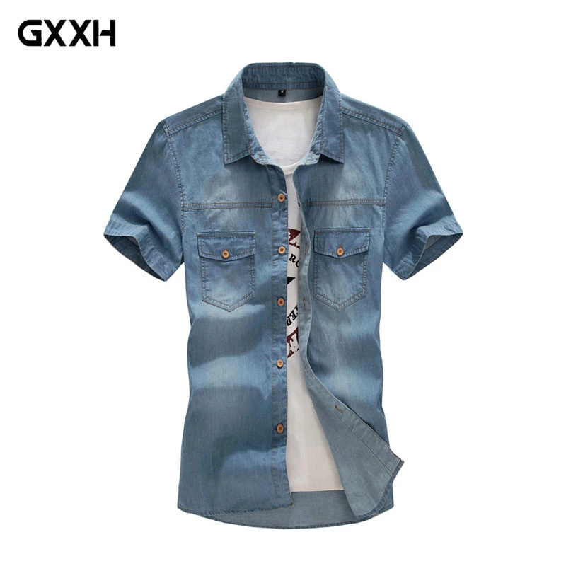 mens half sleeve denim shirt
