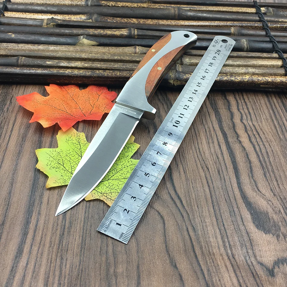 steel+ Wood handle Fixed blade 57HRC Hunting Camping knifes Survival