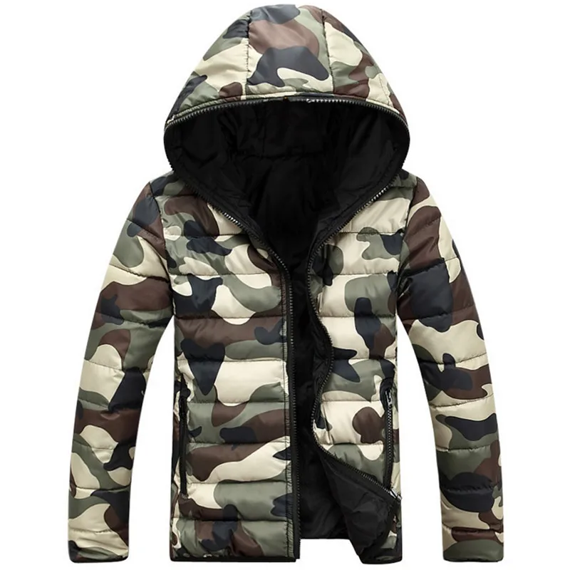 2016 New Winter Camouflage Hooded Coat Jacket Thicker Fashion Lovers Hooded Camouflage Jacket Thick Coat Jacket Large size M-5XL