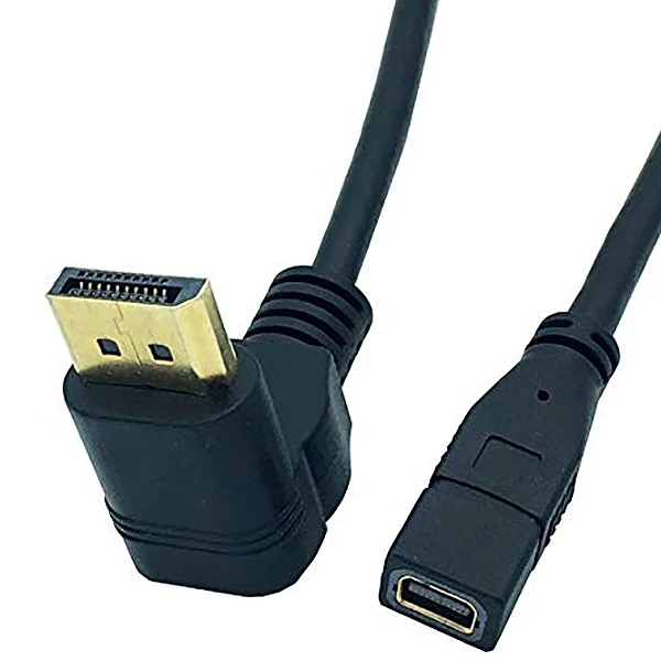 Displayport Мужской 90 градусов локоть к Mini Displayport Женский Кабель-Удлинитель 0,3 м