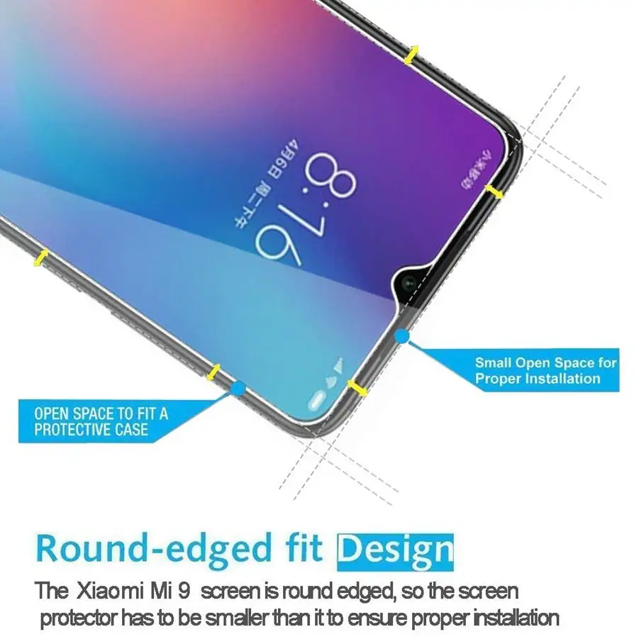 

Hard Screen Glass for Xiaomi 9 8 A2 9Se Lite Mix 3 2s Screen Protector Glass Scratch-resistant Proof for Redmi Note 7 6 Pro Film