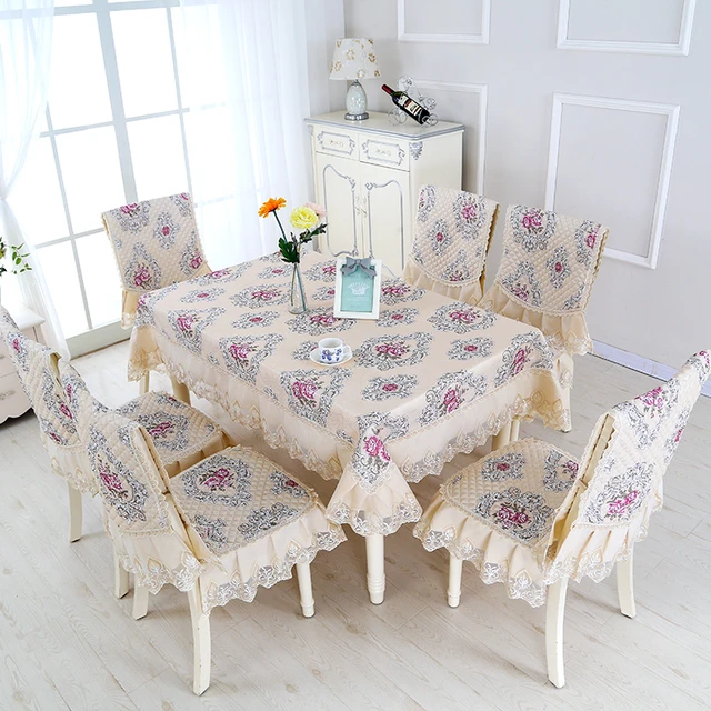 Tablecloth Household Chair Seat Cushions Covers European Lace Tea