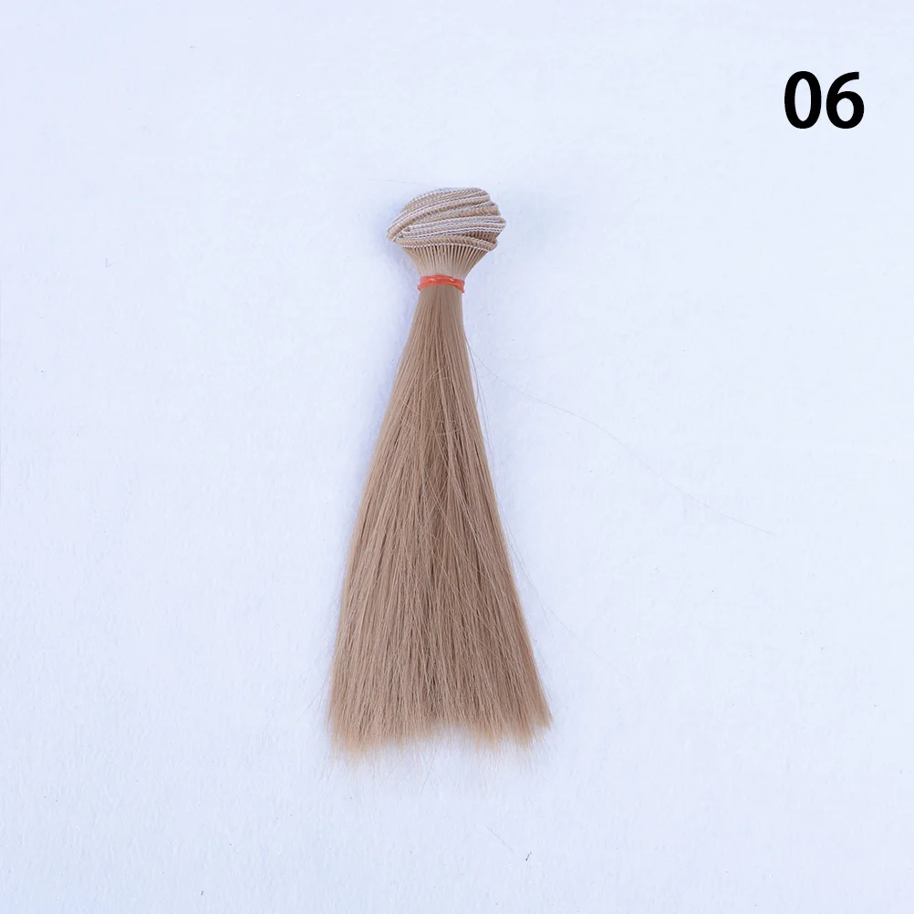 15*100 см кукольные аксессуары, прямой синтетический парик из волос для кукольных париков, высокотемпературная проволока - Цвет: 6