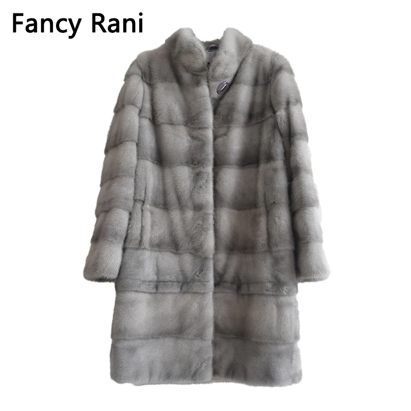 Fur Jacket Coat Mink-Fur-Coat Natural Winter Women Real Adjustable New Long Detachable-Sleeve