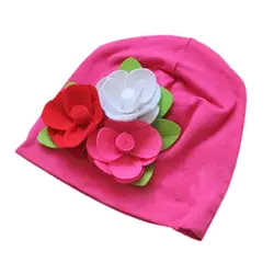 Детские Обувь для девочек Кепки Шапки зима теплая 3D цветок головной убор шапочка мочка Чехлы для мангала