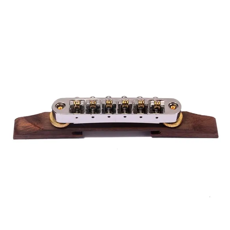 

Archtop Jazz Guitar Bridge with Gold Roller Saddles Rosewood B-23 Hardware Guitar Parts