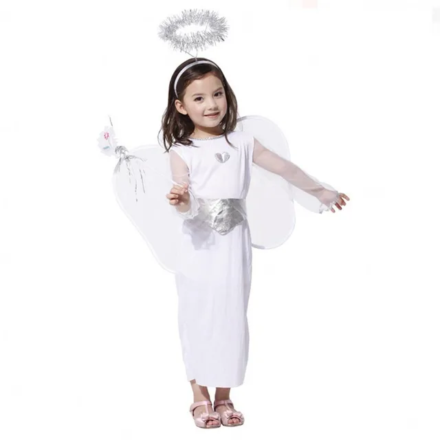 New Cute Snow Angel Fancy Cosplay Party Decorations Children Costumes For Kids Girl White Dresses Suits New Cute Snow Angel Fancy Cosplay Party Decorations Children Costumes For Kids Girl White Dresses Suits