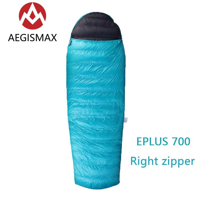 AEGISMAX Открытый Кемпинг EPLUS 400 700 1000 95% гусиный пух конверт спальный мешок три сезона вниз удлиненный взрослых нейлон - Цвет: 700 Right zipper