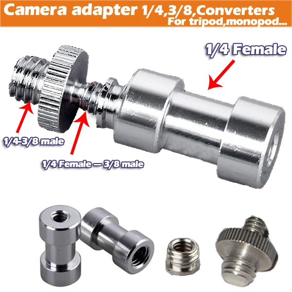3in1,Camera Convert Tripod Mounts 1/4 to 3/8 male to female adapter