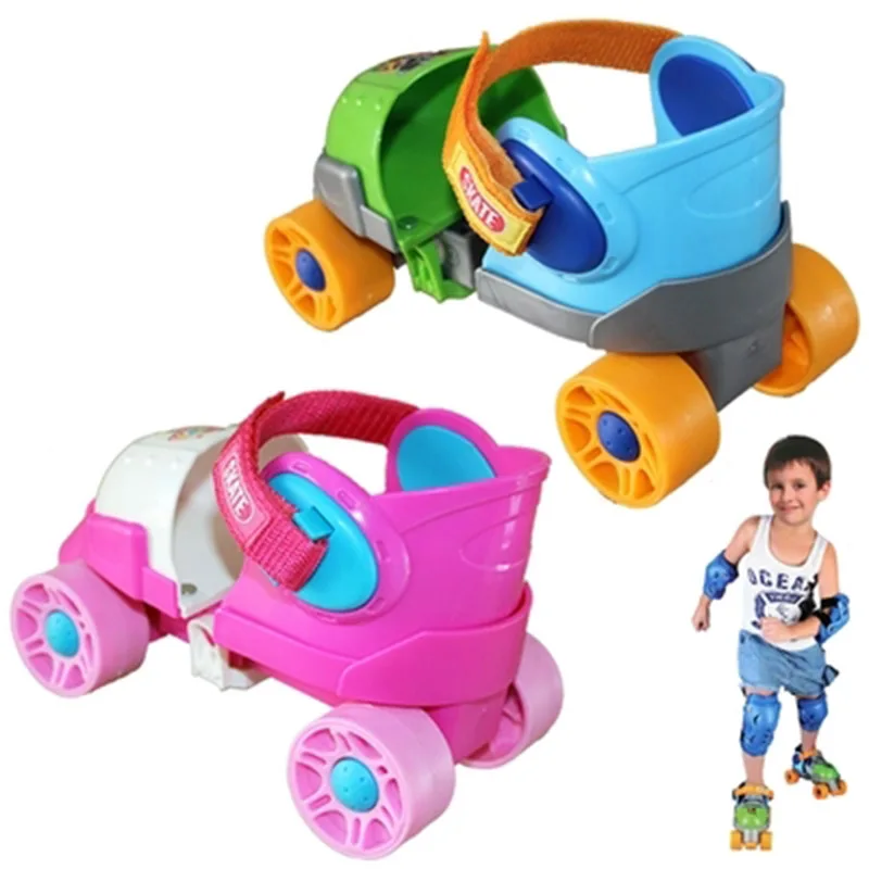 الأطفال طفل اثنين خط زلاجات دوارة صف مزدوج 4 عجلة التزلج أحذية Patines أون لينيا (Fiat Linea حجم الحرة ل Beginder هدية للتعديل IB28