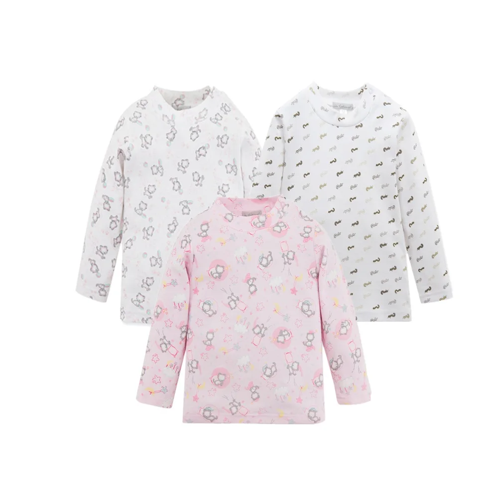 Г., 3 предмета, повседневные хлопковые футболки для новорожденных топы для маленьких девочек с принтом кошки, Осенние рубашки с длинными рукавами для маленьких мальчиков модные детские футболки - Цвет: SY30181920