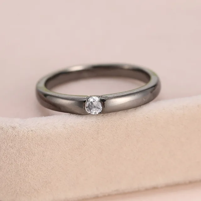 Fashion Simple Design Rhinestone Personality Elegant Ring For Women Fashion Simple Design Rhinestone Personality Elegant Ring For Women Plated Gun Black Wedding Rings Jewelry Free