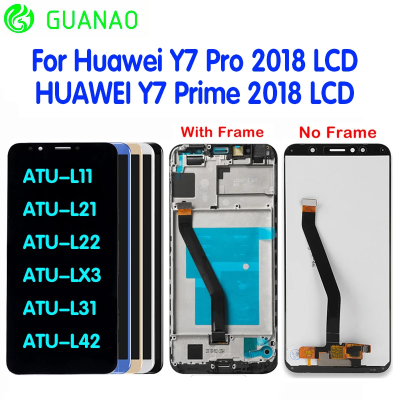 

LCD Display Touch Screen Digitizer Huawei Y6 2018 For Huawei Y6 Prime 2018 LCD ATU L11 L21 L22 LX1 LX3 L31 L42 Screen With Frame