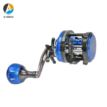 

New Metal Casting Sea Fishing Reel Cast Drum Wheel Magnetic Brake System 5.0:1 7+1BB Saltwater Baitcasting Reel Coil