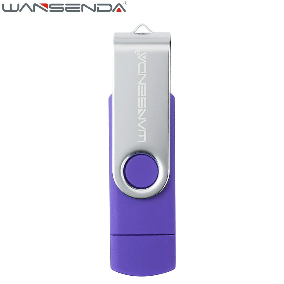 Wansenda USB 2,0 Смартфон Android OTG USB флеш-накопитель для Android/PC карта памяти 8 ГБ 16 ГБ 32 ГБ 64 Гб 128 ГБ 256 ГБ - Цвет: Фиолетовый