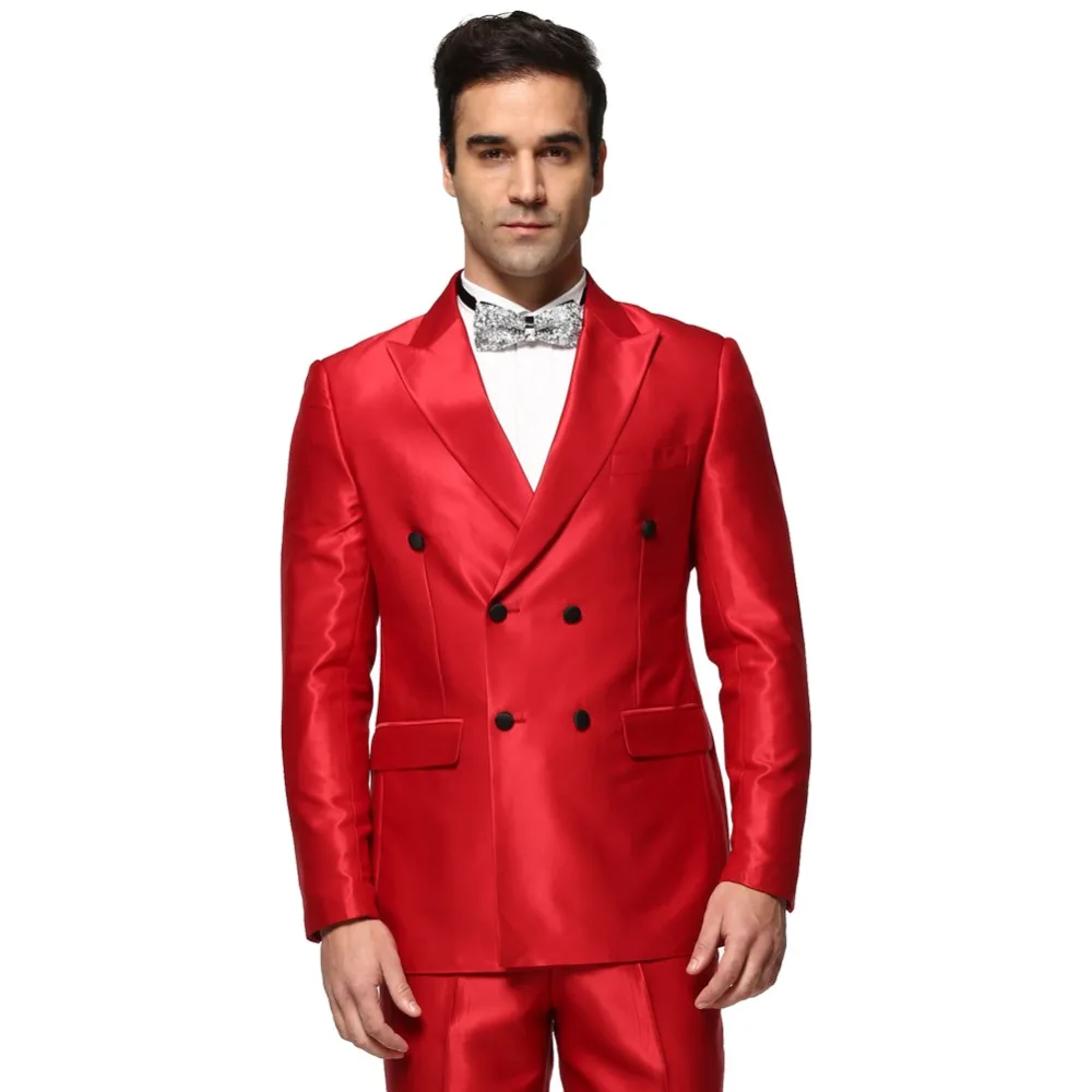 Jacket+Pant)New Arrival 2017 Fashion Shiny Red Suit Brand Design Men ...