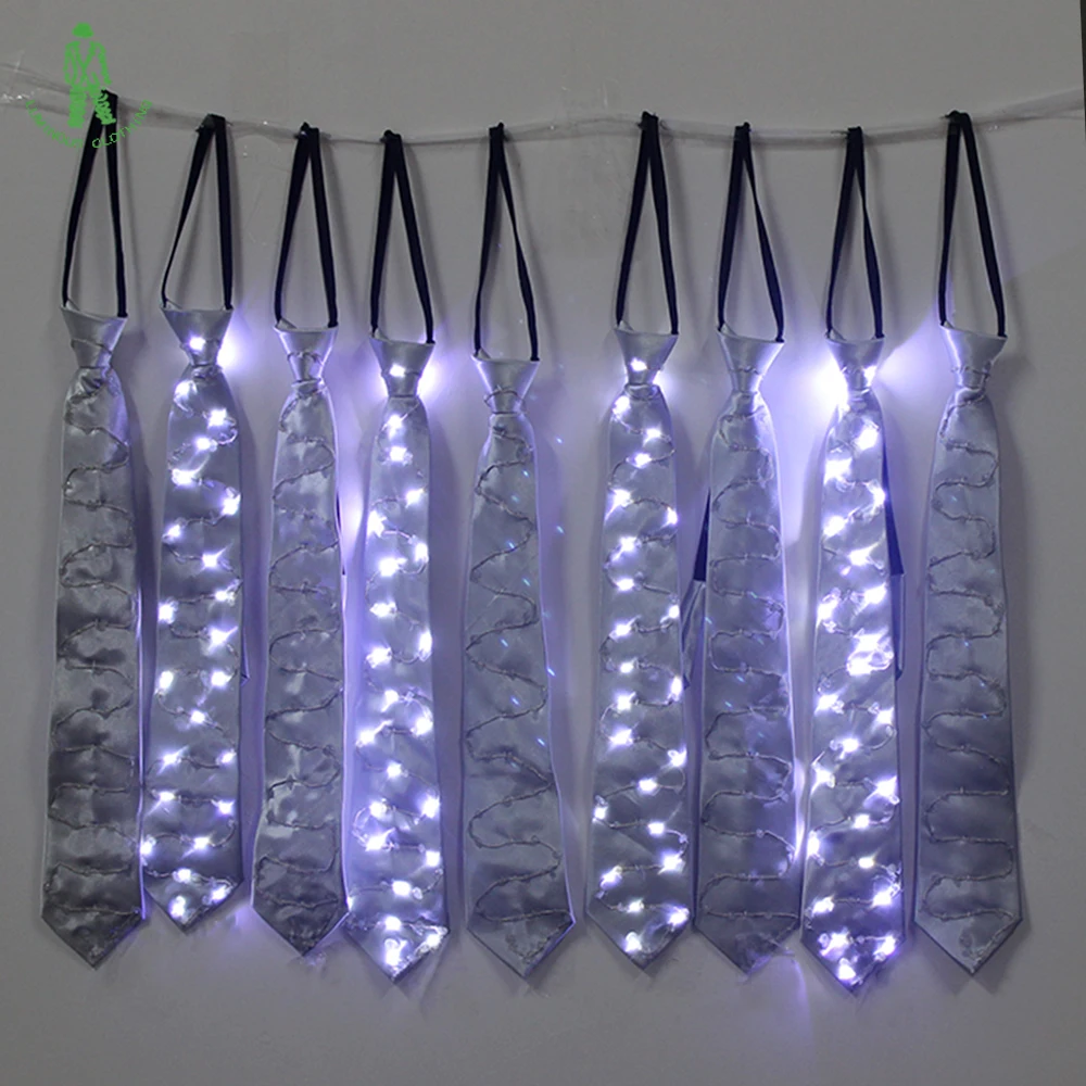 

Fashion Design LED Lighting Tie Flashing Blinking Luminous Unisex Necktie Party Favors Christmas Halloween Club Bar Stage Props