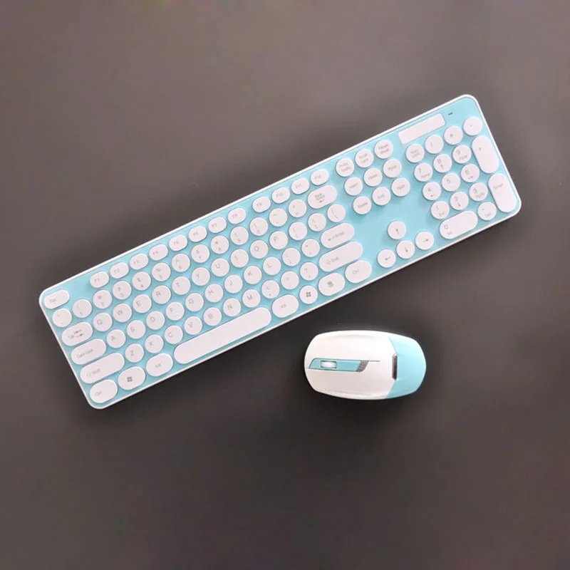 

2.4GHz Wireless Keyboard + Mouse Smart Power-saving Combo Cordless Round Key Set for Laptop Computer S288