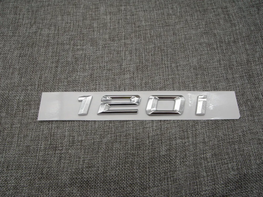 

Shiny Silver ABS Number Letters Word Car Trunk Badge Emblem Letter Decal Sticker for BMW 1 Series 120i