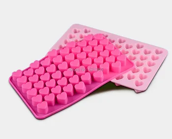 

Wholesale 240pcs/lot Food grade silicone 55 hearts shape holes cake maker mold chocolate mould ice cube