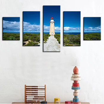 

NO Frame 5pcs lighthouse Oil Painting PrintedOn Canvas Oil Painting for Home Decor Wall Decor