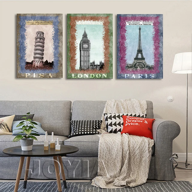 Vintage Wall Canvas Painting World Tower City Art Canvas Home Decor ... Vintage Wall Canvas Painting World Tower City Art Canvas Home Decor ...