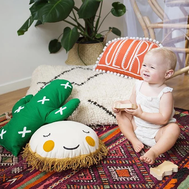 Baby Cartoon Sun Plush Pillow Cute Play Mat Kids Smiley Face Blanket Rug Cushion Stuffed Toy juguetes Carpet Gifts Room Decor (3)