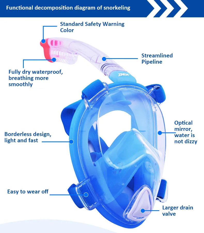DEX 2019 подводный полный сухой все посмотреть Дайвинг Маска Анти-туман анфас Дайвинг маска подводное плавание маска