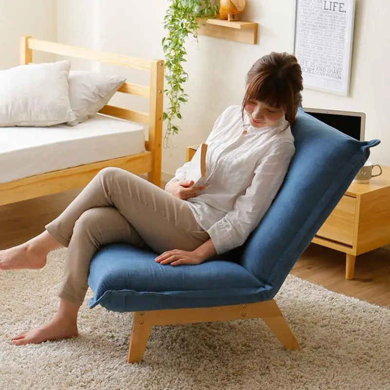 Djustable Wooden Leg Sofa Lounge Chair Floor Lazy Sofa Bedroom Living