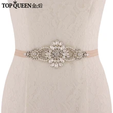 TOPQUEEN SJD-S05B, Свадебные ремни, пояс для невесты, эластичный пояс, стразы для платьев, свадебные платья, стразы, пояс с бахромой