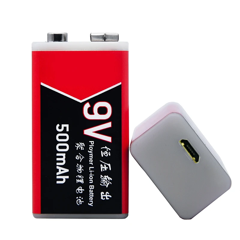 

2PCS 9V 500mAh USB Rechargeable 9V Lipo Battery For Charging Wireless Microphone Toy Remote Walkie Talkie Massager Universal