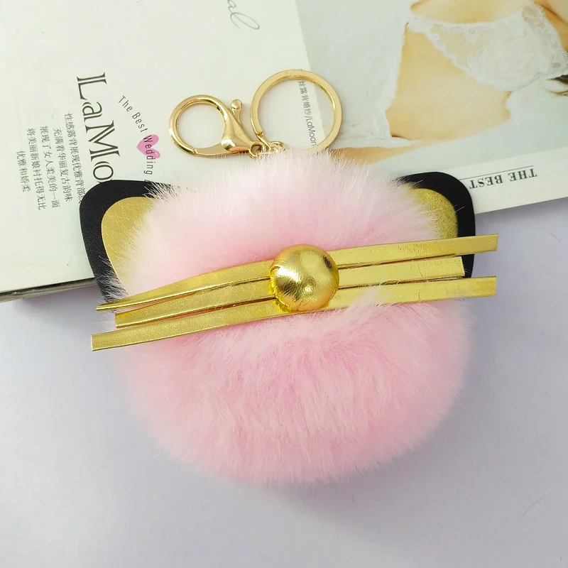 

Cute Girls Handmade Pompon Ball Cat Key Chains Pokemon Doll Keyring Wallet Bags Pendants Car Key Decoration Keychains Souvenirs