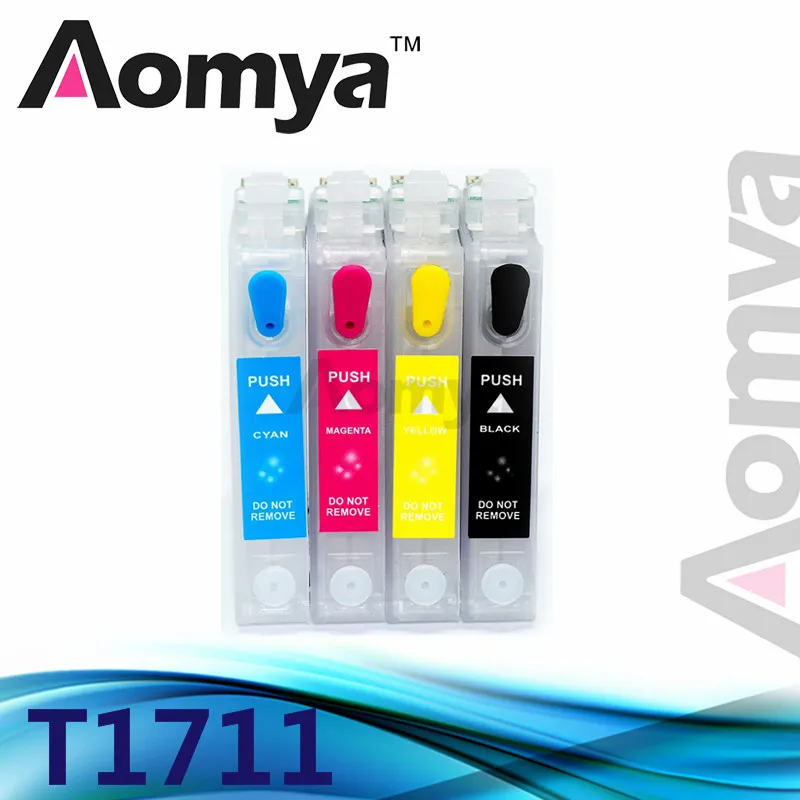 

1 Set T1711-T1714 Empty Refillable Ink Cartridge For Epson XP-103 XP-203 XP-207 XP-303 XP-306 XP-33 XP-406 Printer With ARC Chip