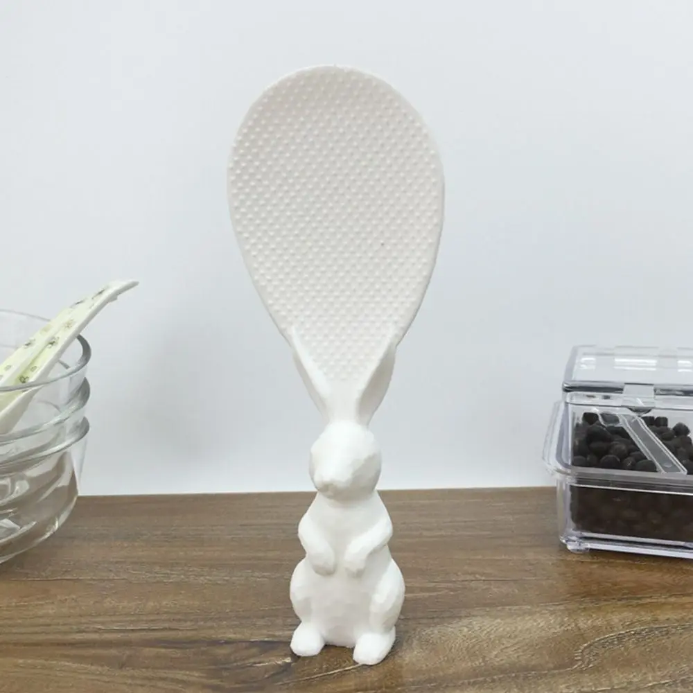 Кролик в форме стоячих кроликов рисовое весло NonSticky ложка здоровье пластик милый