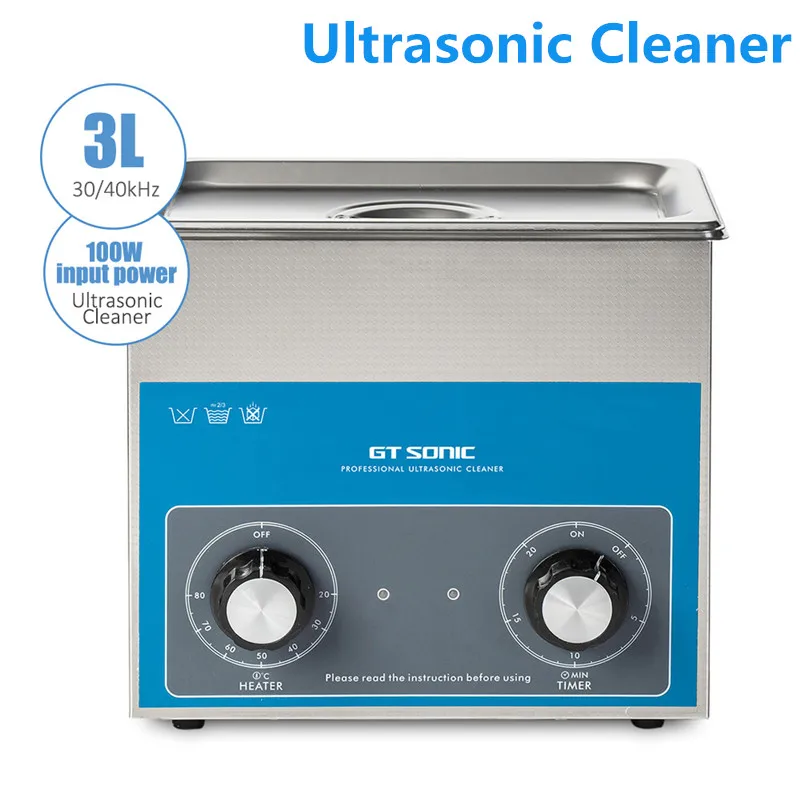 

GTSonic 3L Ultrasonic Cleaner With Powerful Transducer Heater Large Tank Capacity For Dirt Dust Smears manicure sterilizer tools