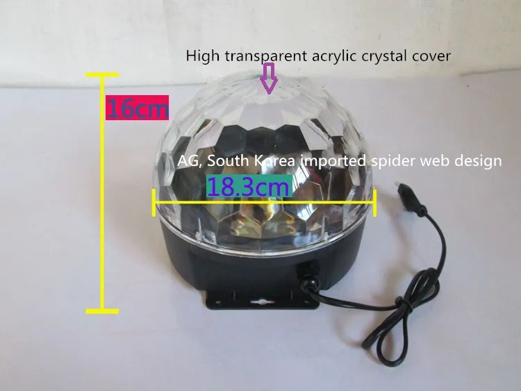 Голосовое управление СВЕТОДИОДНЫЙ шесть цвет кристалл магический шар семьи свет Вечерние развлечения КТВ Бар Освещение сцены шесть