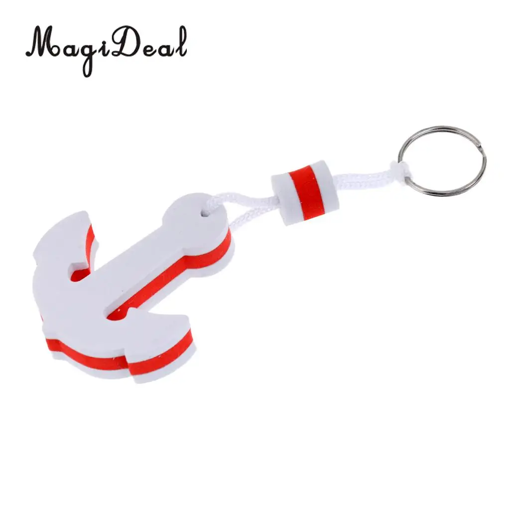 MagiDeal 2x Shark Teeth Mouth Decal Stickers Kayak Canoe Jet Ski Hobbie Ocean Boat + White Anchor Floating Key Ring Key Float