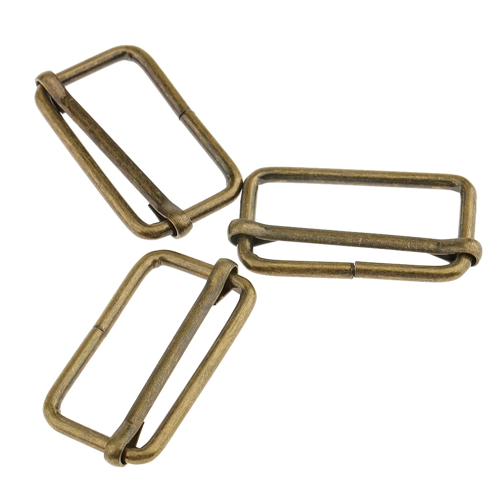 40 Pieces Metal Slider Tri-Glide Square Adjust Buckles Backpack Straps 32mm