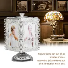 Вращающаяся прекрасная музыкальная шкатулка 3R, фоторамка для фотографий, музыкальная шкатулка для хранения ювелирных изделий, для свадьбы, помолвки, подарочное украшение