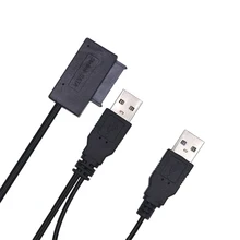 Câble de disque dur SATA vers USB Sata adaptateur Usb USB2.0 vers SATA 6 + 7 13PIN alimenté par câble SATA Molex