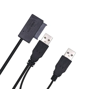 

TISHRIC SATA TO USB Hard Drive Cable Sata Usb Adapter USB2.0 TO SATA 6+7 13PIN Powered By Cable SATA Molex