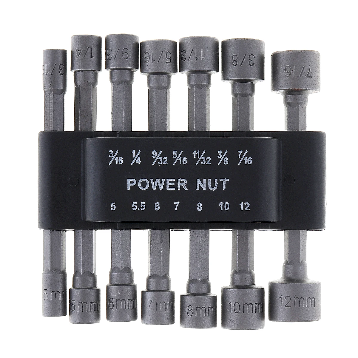 

14pcs/set Power Nut Driver Bit Set 1/4" Hex Shank Metric & SAE Standard Screwdriver Socket Bits