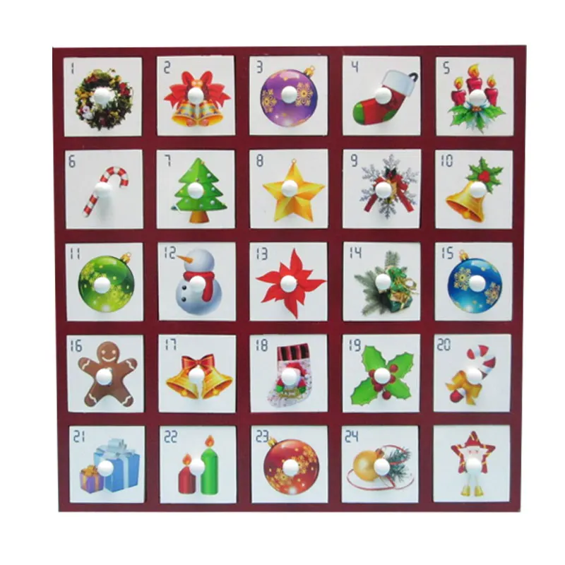 35 35cm Christmas Wooden Advent Calendar 24 Drawers Simple Style