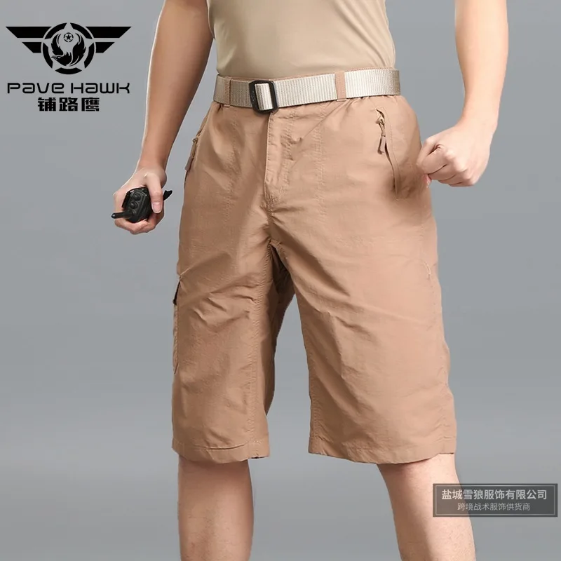 Hombres táctica pantalones cortos de secado rápido Pantalones deportes al aire libre escalada Camping senderismo Trekking pesca medio pantalones de carga