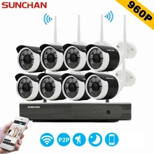 SUNCHAN CCTV Система 960 P 8-канальный HD Беспроводной NVR Открытый ИК ночного Видения 1280*960 Ip-камеры WiFi Камера Kit Главная Безопасность система